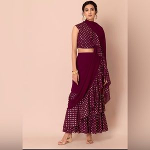 A beautiful brand new pre stitched ruffle saree .